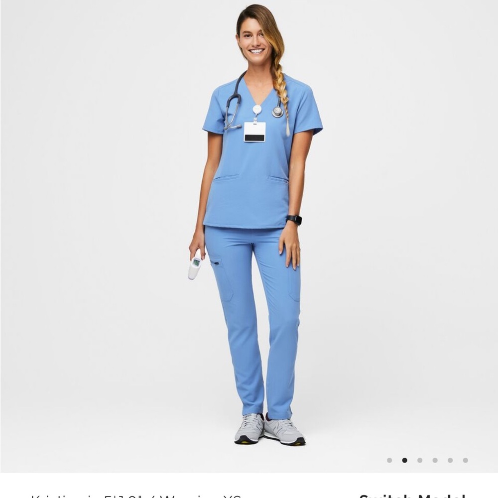 FIGS ceil blue yola skinny scrub pants